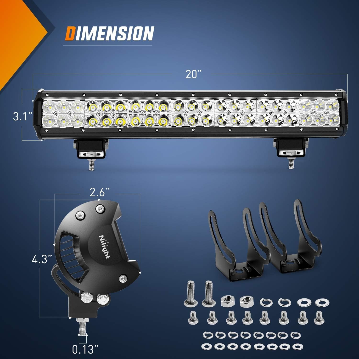Светодиодная балка Nilight 20  – обзор и цена Pipe Clamp Bar