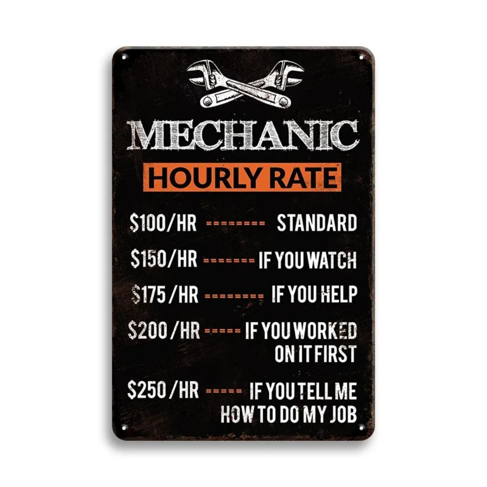 Металлический знак в стиле рет – обзор и цена Workshop Tools Hours