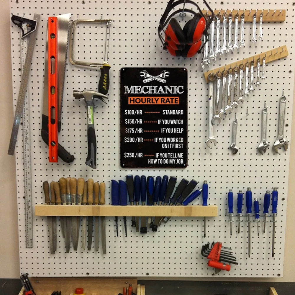 Металлический знак в стиле рет – обзор и цена Workshop Tools Hours